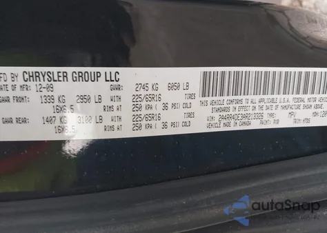 2010 Chrysler Town & Country Lx from USA, damaged, VIN 2A4RR4DE3AR213326